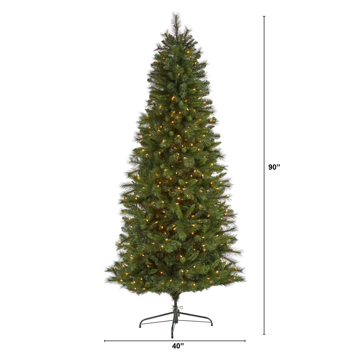 7.5’ Slim West Virginia Mountain Pine Artificial Christmas Tree with 450 Clear Lights and 967 Bendable Branches-Christmas Tree-Parc Decor