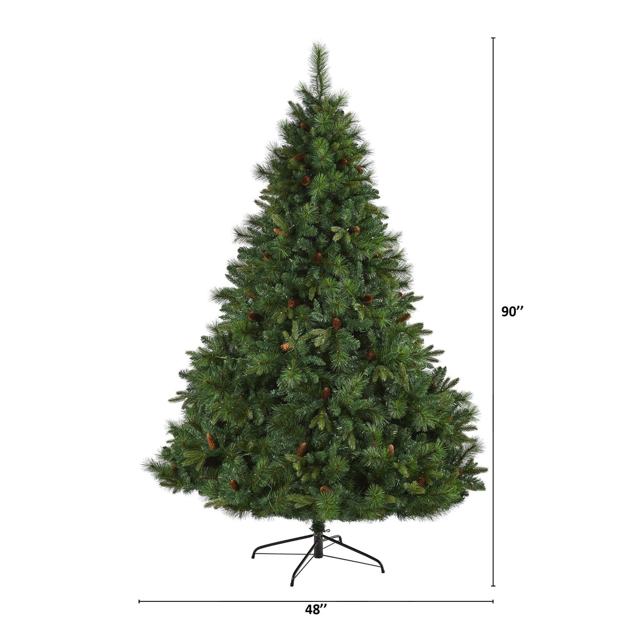 7.5’ West Virginia Full Bodied Mixed Pine Artificial Christmas Tree with 600 Clear LED Lights and Pine Cones-Christmas Tree-Parc Decor