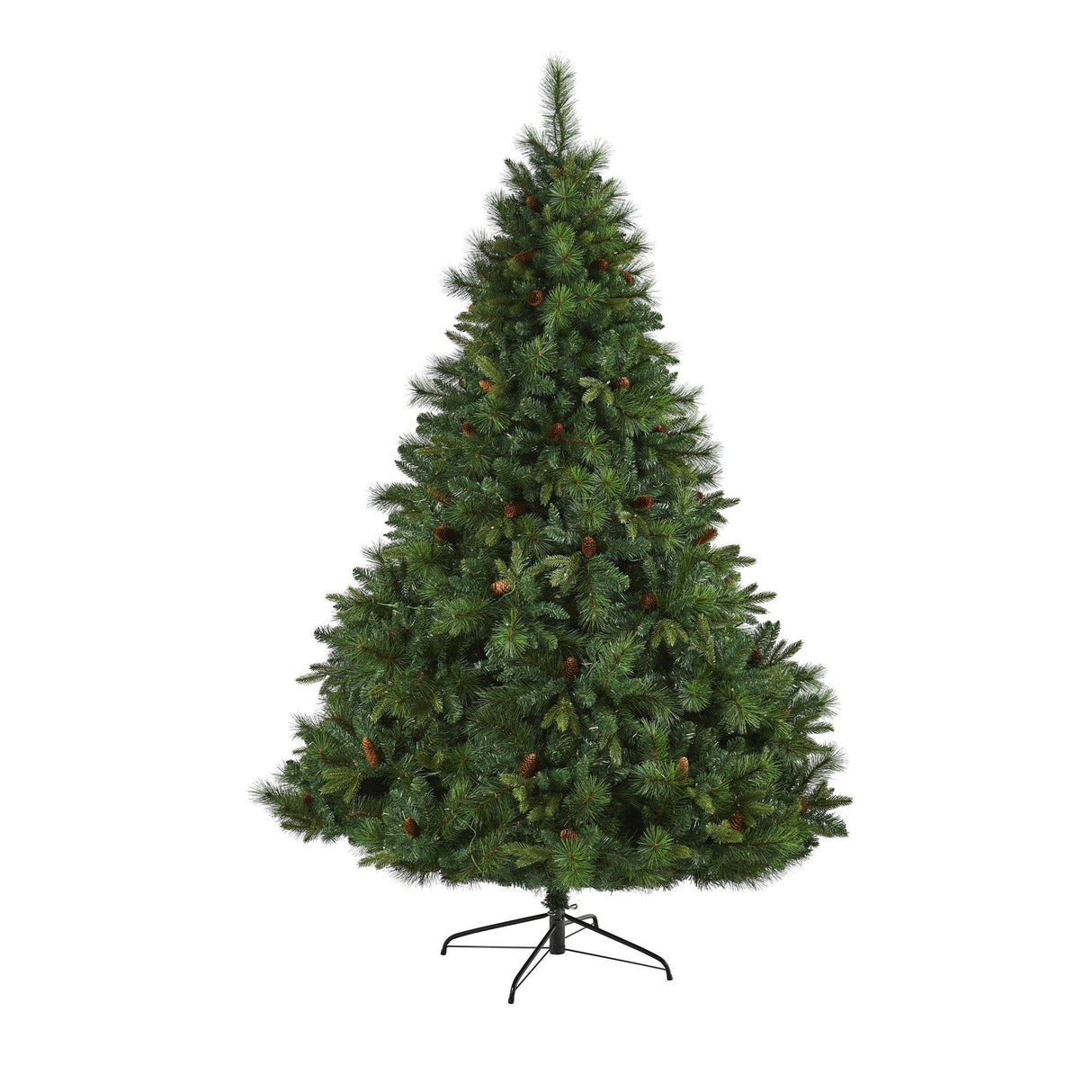 7.5’ West Virginia Full Bodied Mixed Pine Artificial Christmas Tree with 600 Clear LED Lights and Pine Cones-Christmas Tree-Parc Decor