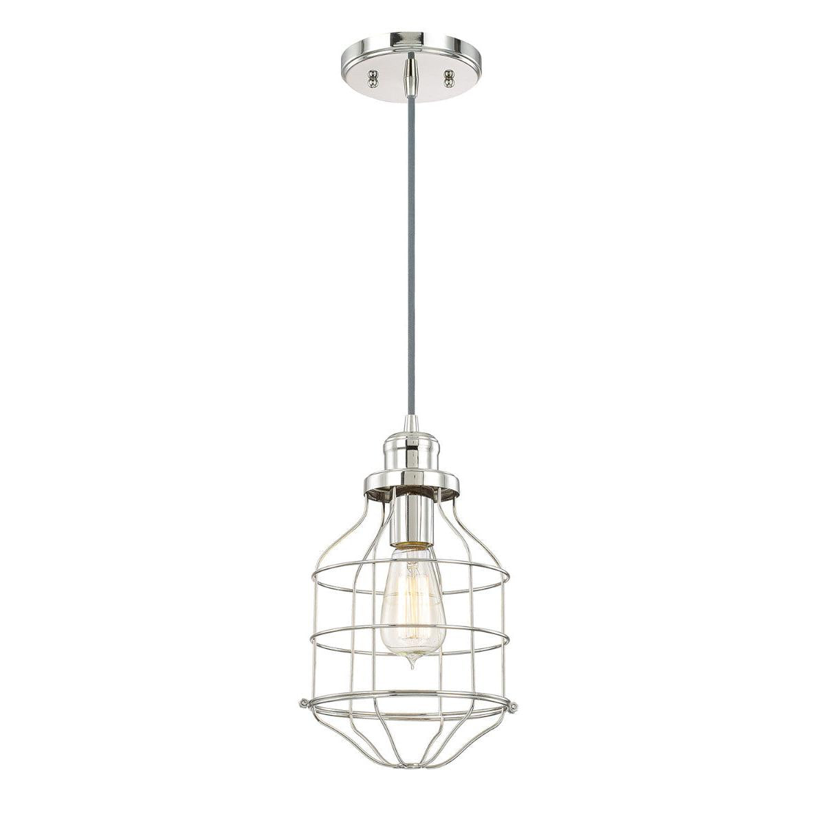 7.5"W Daudin 1-Light Pendant Polished Nickel