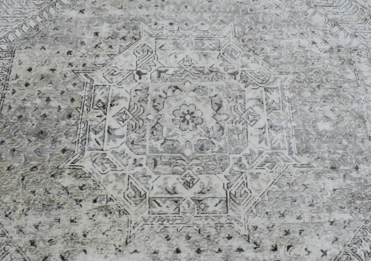 7.8x9.8 Rug, Abstract Blue and Gray Rug made with Viscose Art Silk, Living, Dinning and Bedroom Rug | TRD0091AR7898-Area Rug-Parc Decor