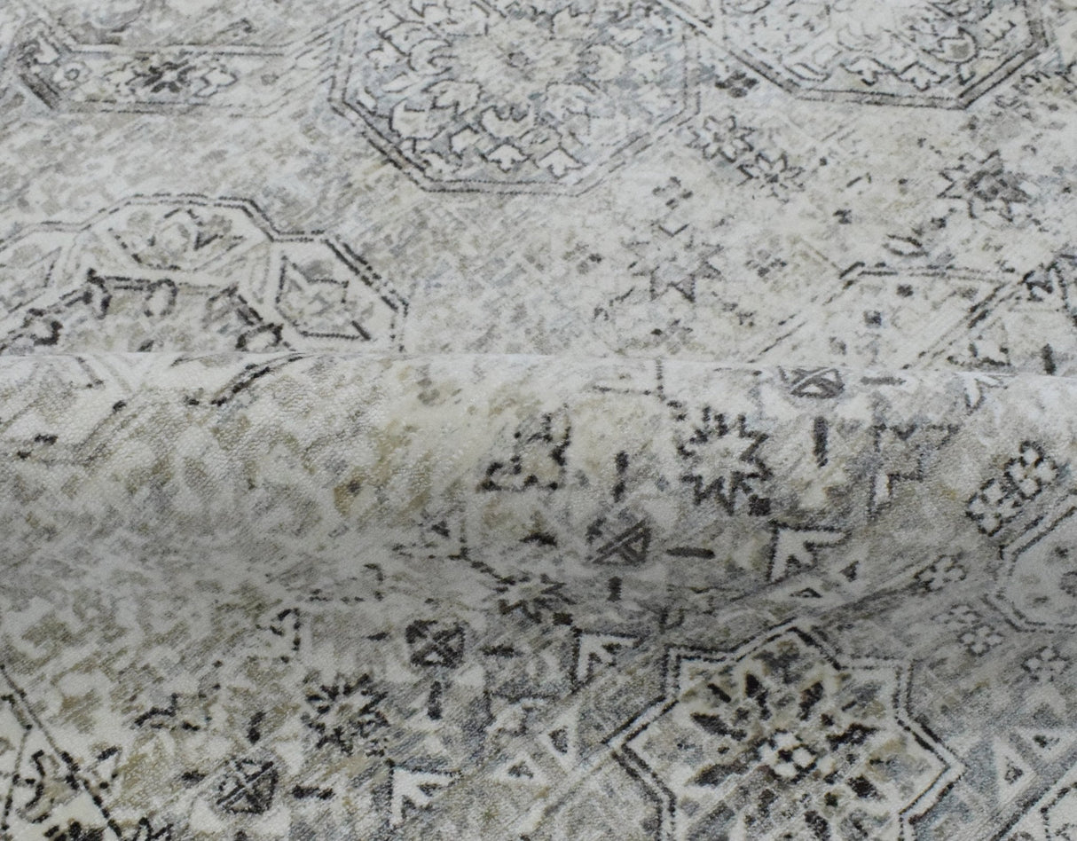 7.8x9.8 Rug, Abstract Blue and Gray Rug made with Viscose Art Silk, Living, Dinning and Bedroom Rug | TRD0091AR7898-Area Rug-Parc Decor