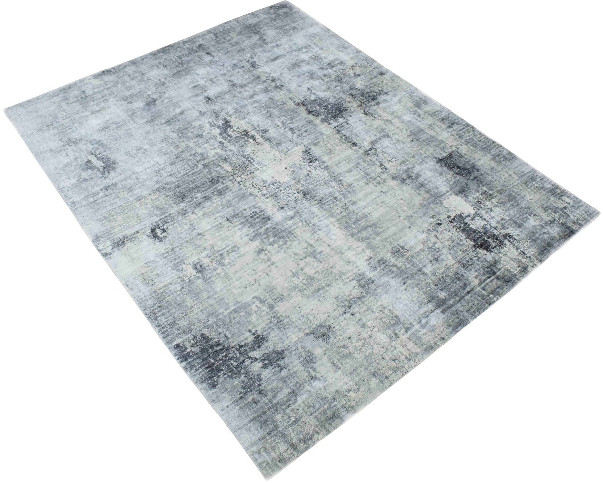7.8x9.8 Rug, Abstract Blue and Gray Rug made with Viscose Art Silk, Living, Dinning and Bedroom Rug | TRD0092AR7898-Area Rug-Parc Decor