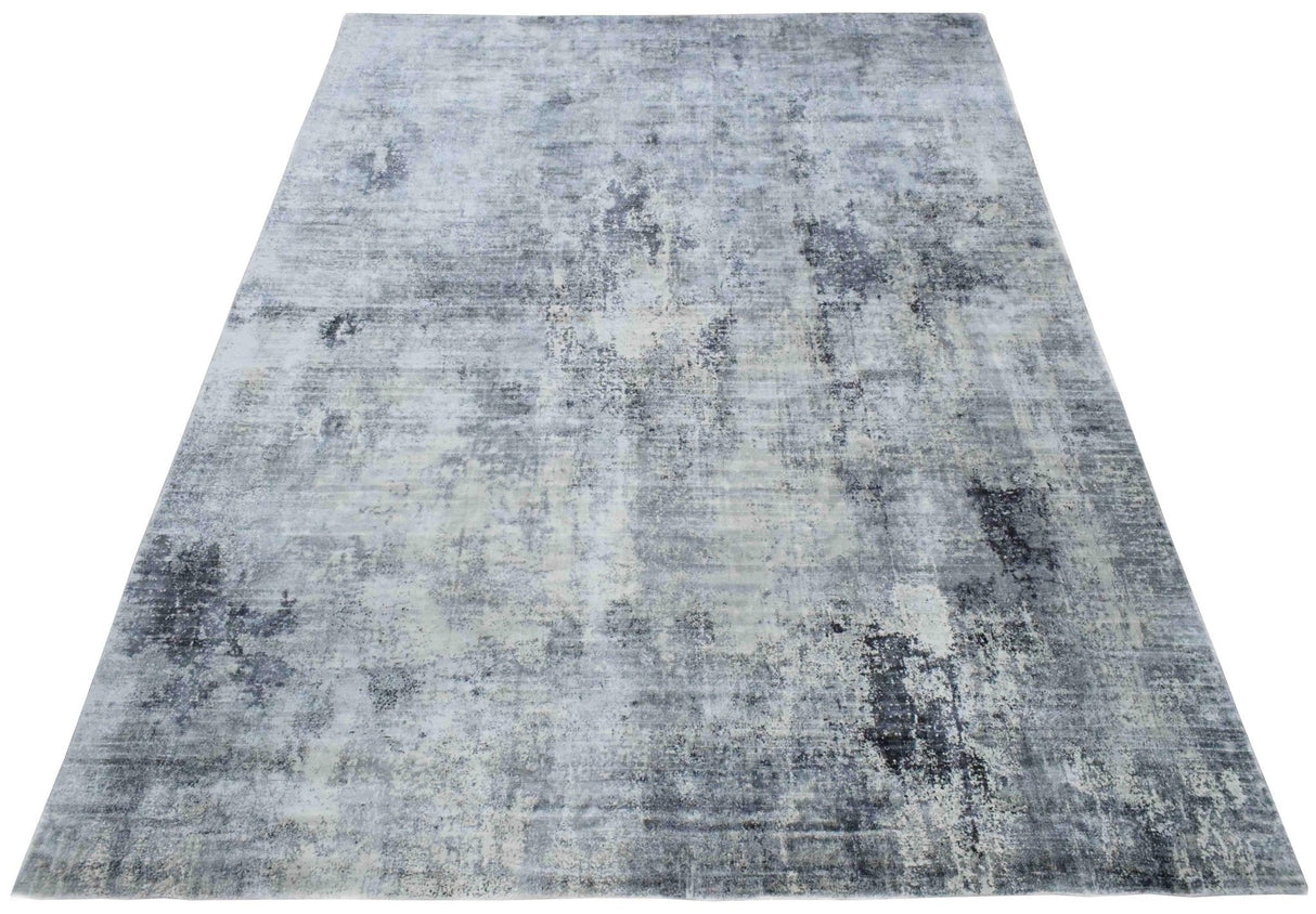 7.8x9.8 Rug, Abstract Blue and Gray Rug made with Viscose Art Silk, Living, Dinning and Bedroom Rug | TRD0092AR7898-Area Rug-Parc Decor