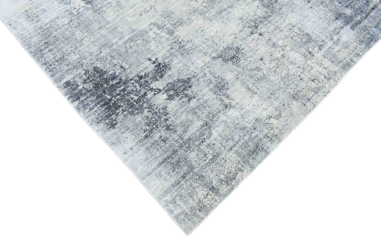 7.8x9.8 Rug, Abstract Blue and Gray Rug made with Viscose Art Silk, Living, Dinning and Bedroom Rug | TRD0092AR7898-Area Rug-Parc Decor