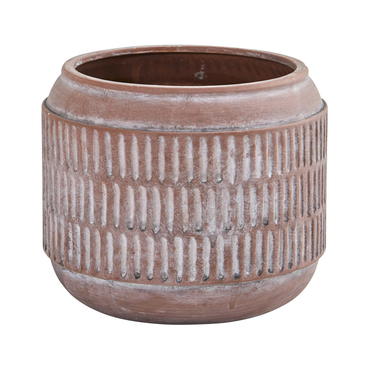 8” Boho Chic Ceramic Embossed Planter-Parc Decor