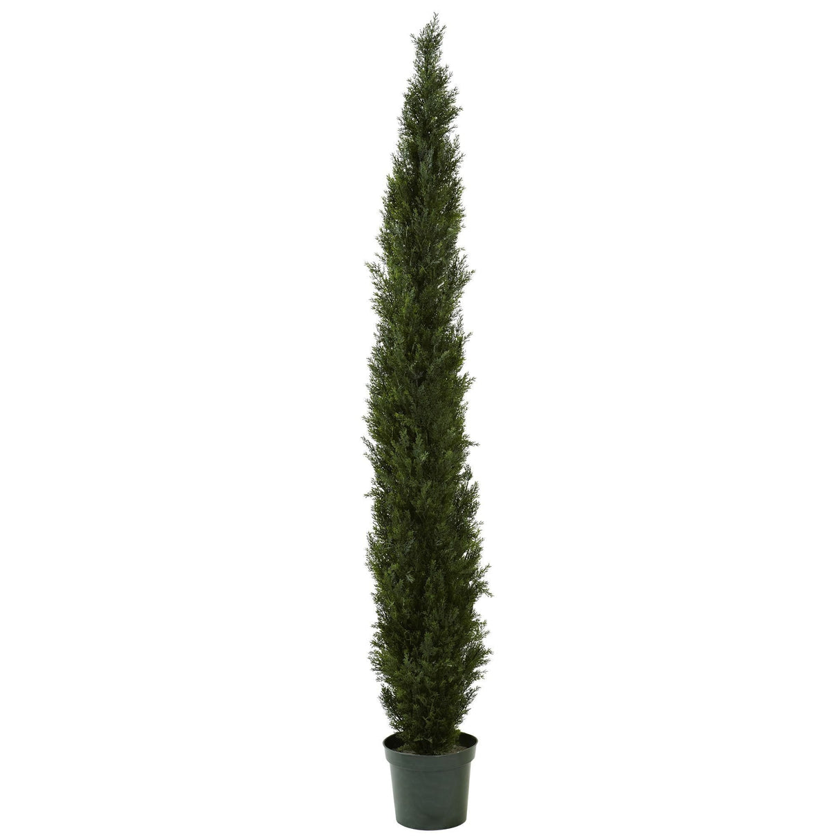 8' Mini Cedar Pine Tree w/4249 tips in 12” Pot (Two Tone Green)-Parc Decor
