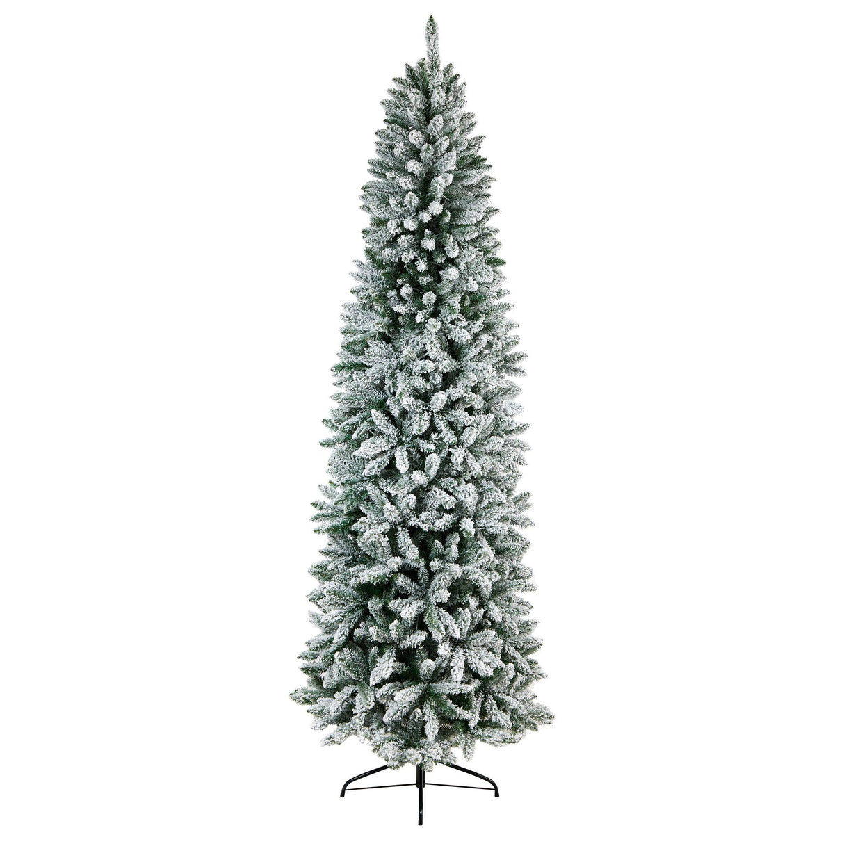 8’ Slim Flocked Montreal Fir Artificial Christmas Tree-Parc Decor
