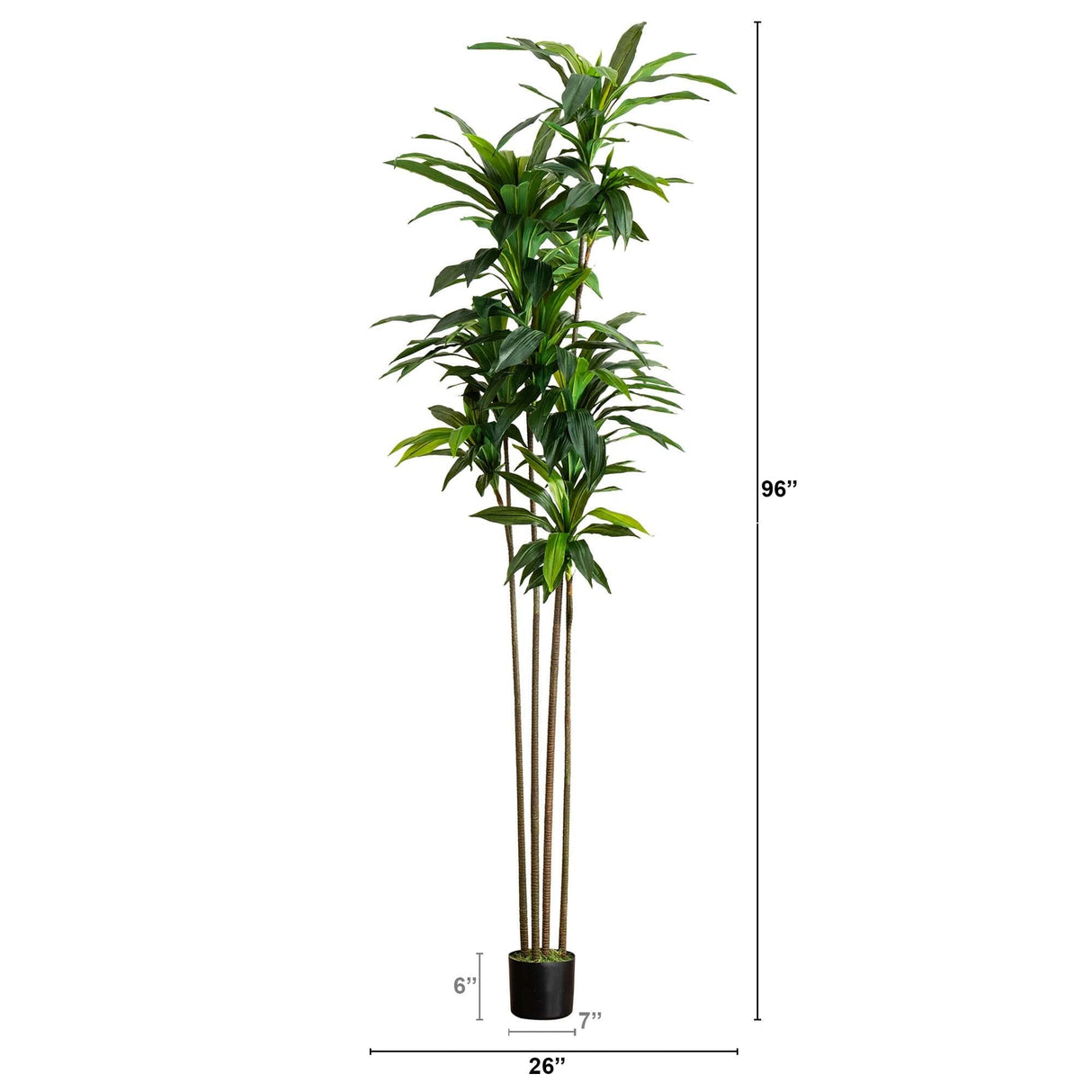 8’ Artificial Dracaena Tree with Real Touch Leaves-Tree-Parc Decor