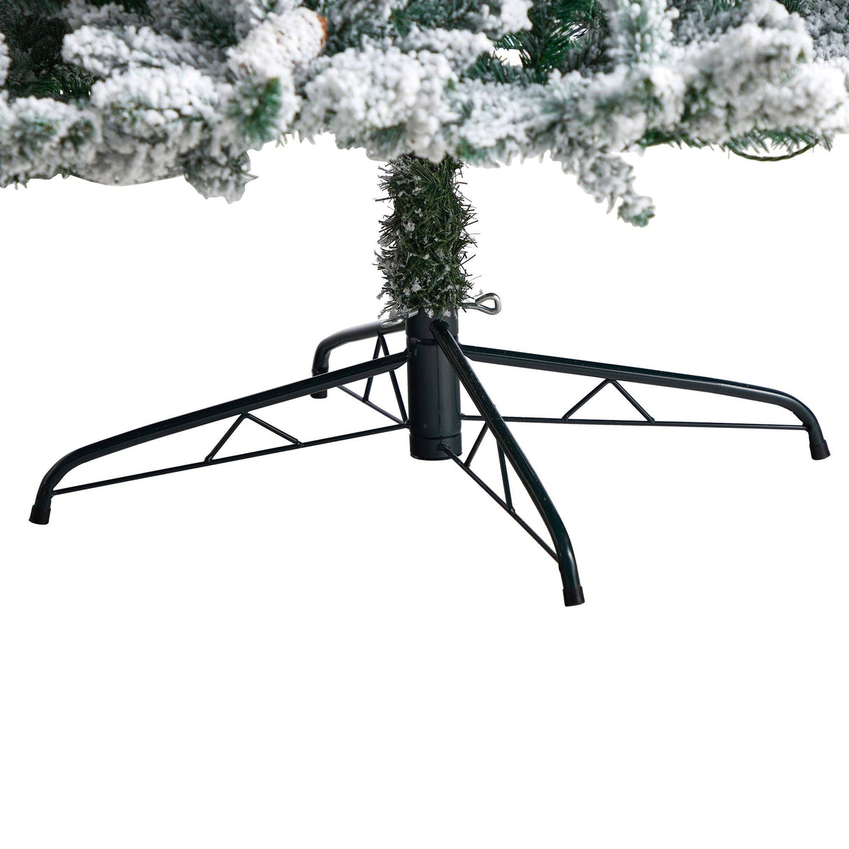 8’ Flocked Livingston Fir Artificial Christmas Tree with Pine Cones and 500 Clear Warm LED Lights-Christmas Tree-Parc Decor