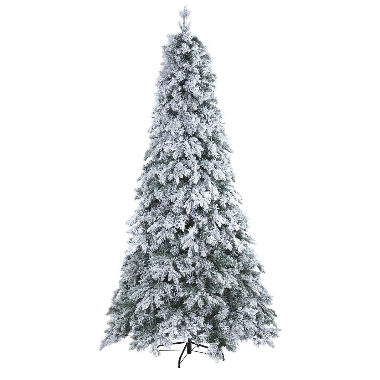 8' Flocked Vermont Mixed Pine Artificial Christmas Tree with 600 LED Lights-Christmas Tree-Parc Decor