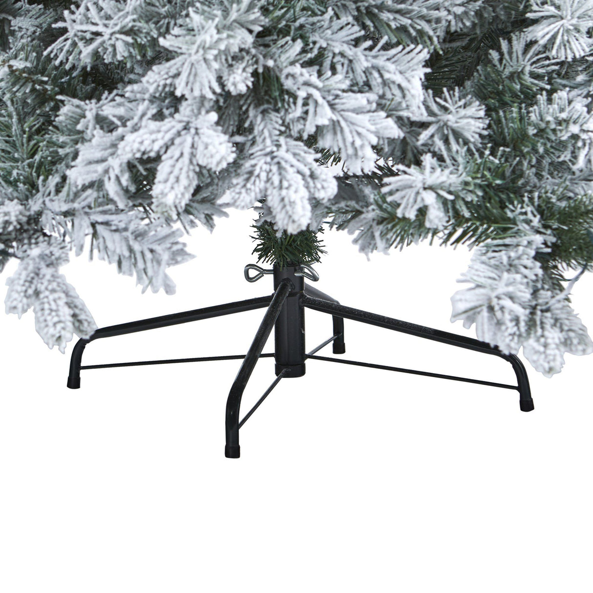 8' Flocked Vermont Mixed Pine Artificial Christmas Tree with 600 LED Lights-Christmas Tree-Parc Decor