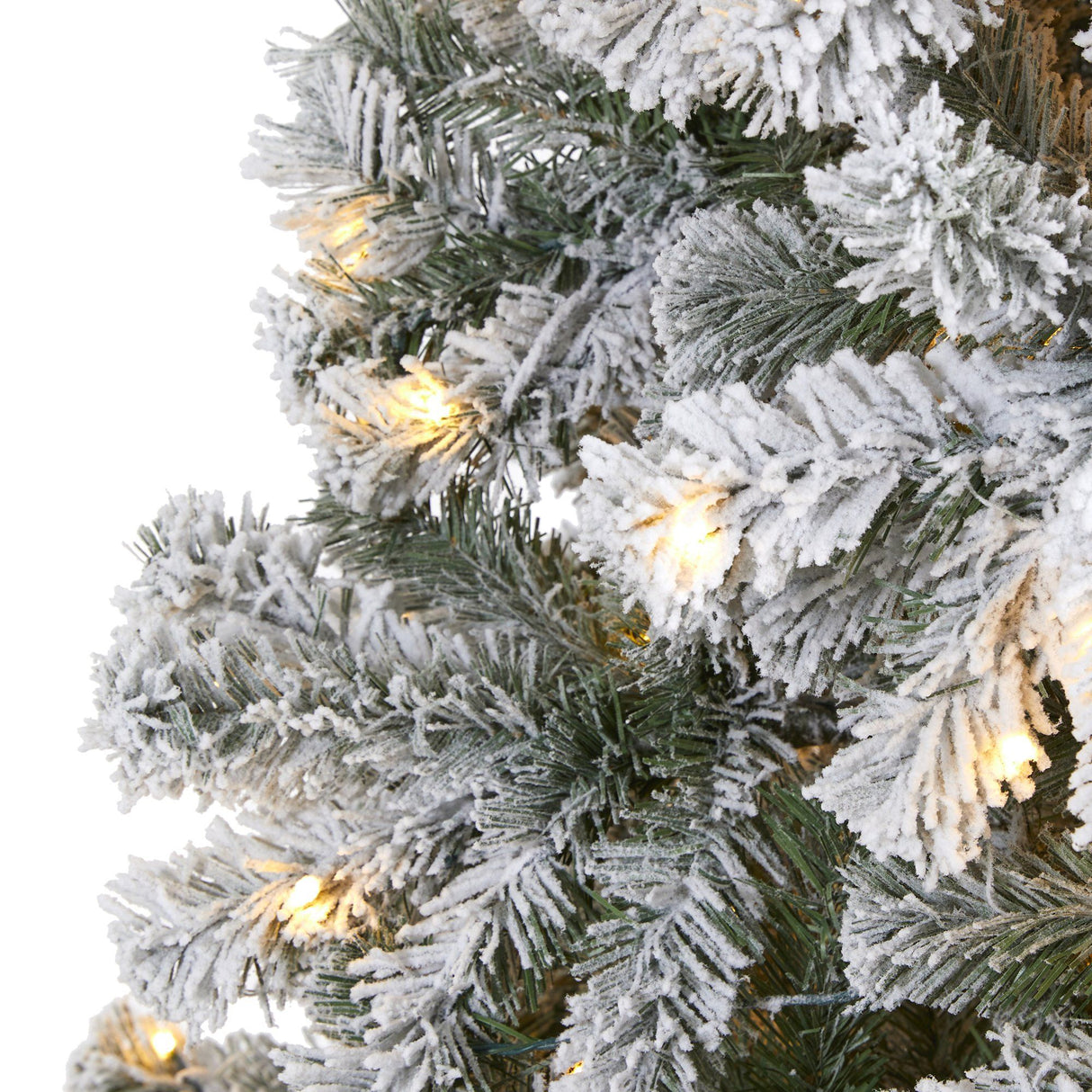8' Flocked West Virginia Fir Artificial Christmas Tree with 500 Clear LED Lights-Christmas Tree-Parc Decor