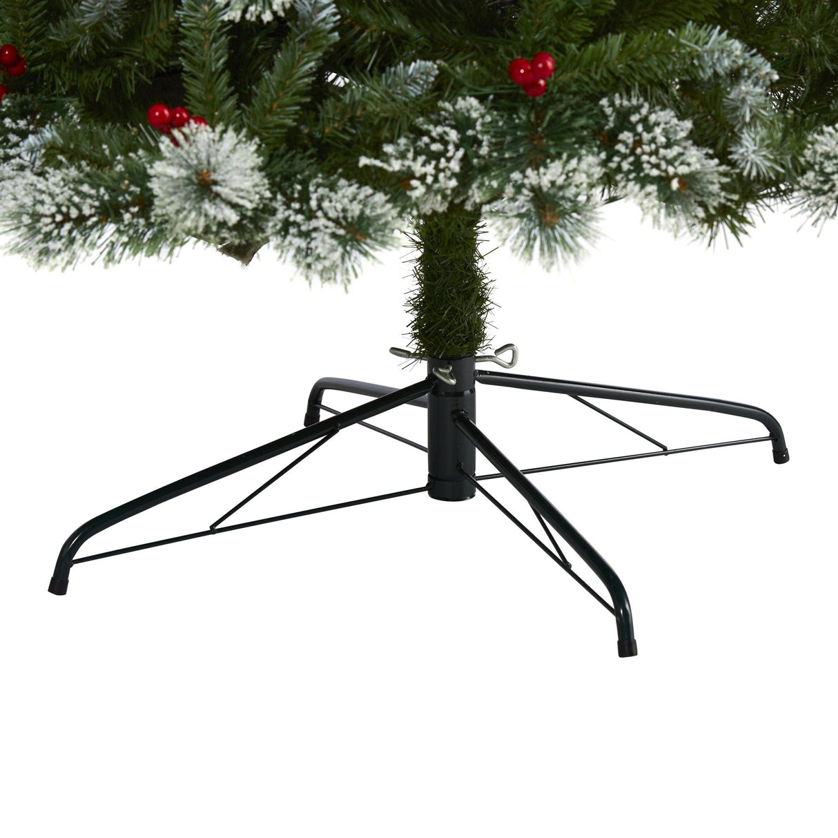 8’ Frosted Swiss Pine Artificial Christmas Tree with 550 Clear LED Lights and Berries-Christmas Tree-Parc Decor