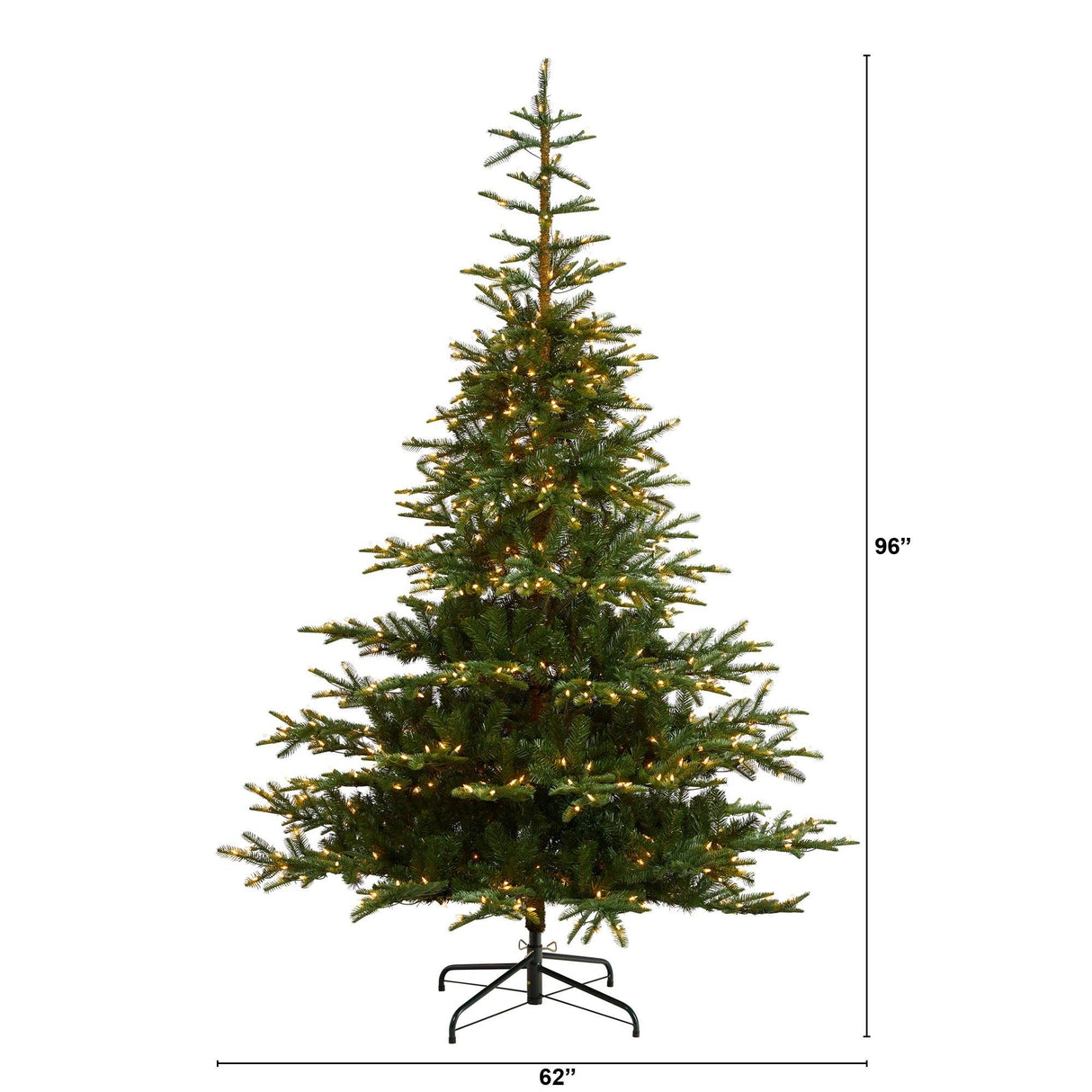 8’ Layered Washington Spruce Christmas Tree with 650 Clear Lights and 1561 Bendable Branches-Christmas Tree-Parc Decor