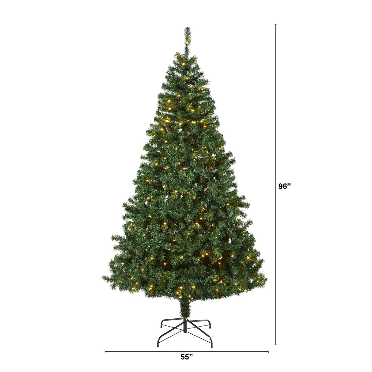 8' Northern Tip Artificial Christmas Tree with 450 Clear LED Lights-Christmas Tree-Parc Decor