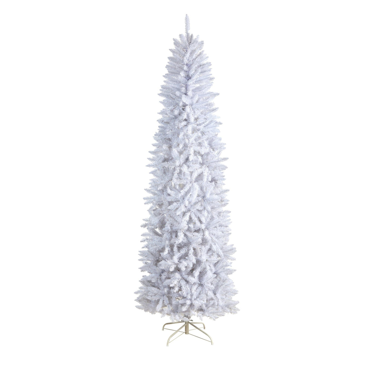8’ Slim White Artificial Christmas Tree with 1348 Bendable Branches-Christmas Tree-Parc Decor