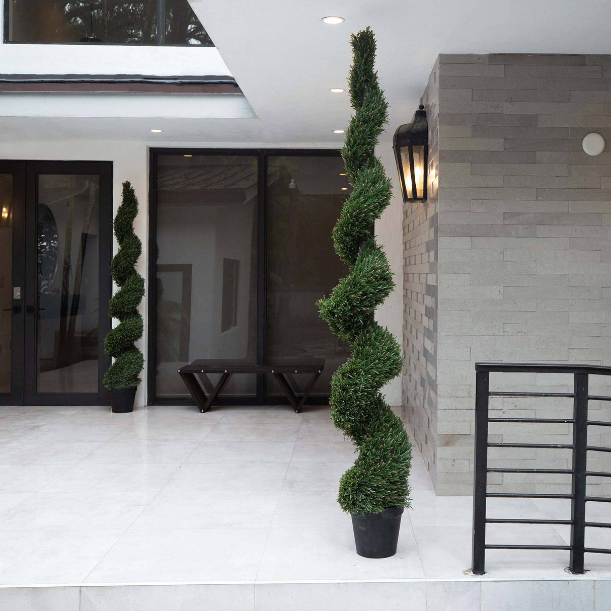 8' UV Resistant Artificial Rosemary Spiral Topiary Tree (Indoor/Outdoor)-Tree-Parc Decor