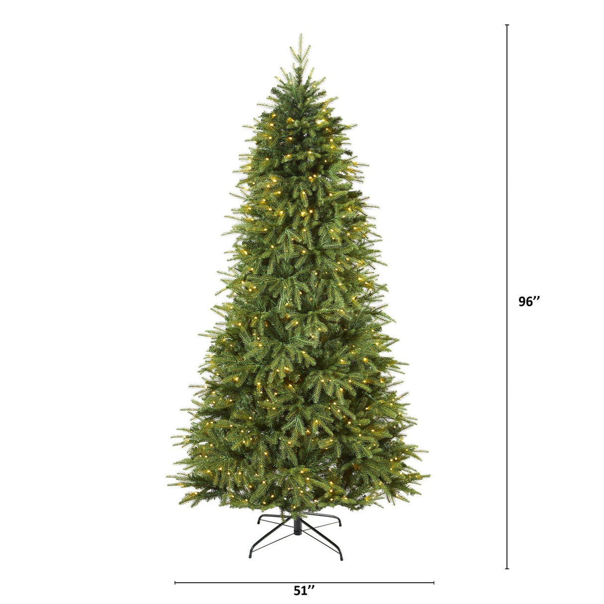 8’ Vancouver Fir “Natural Look” Artificial Christmas Tree with 700 Clear LED Lights and 3470 Bendable Branches-Christmas Tree-Parc Decor