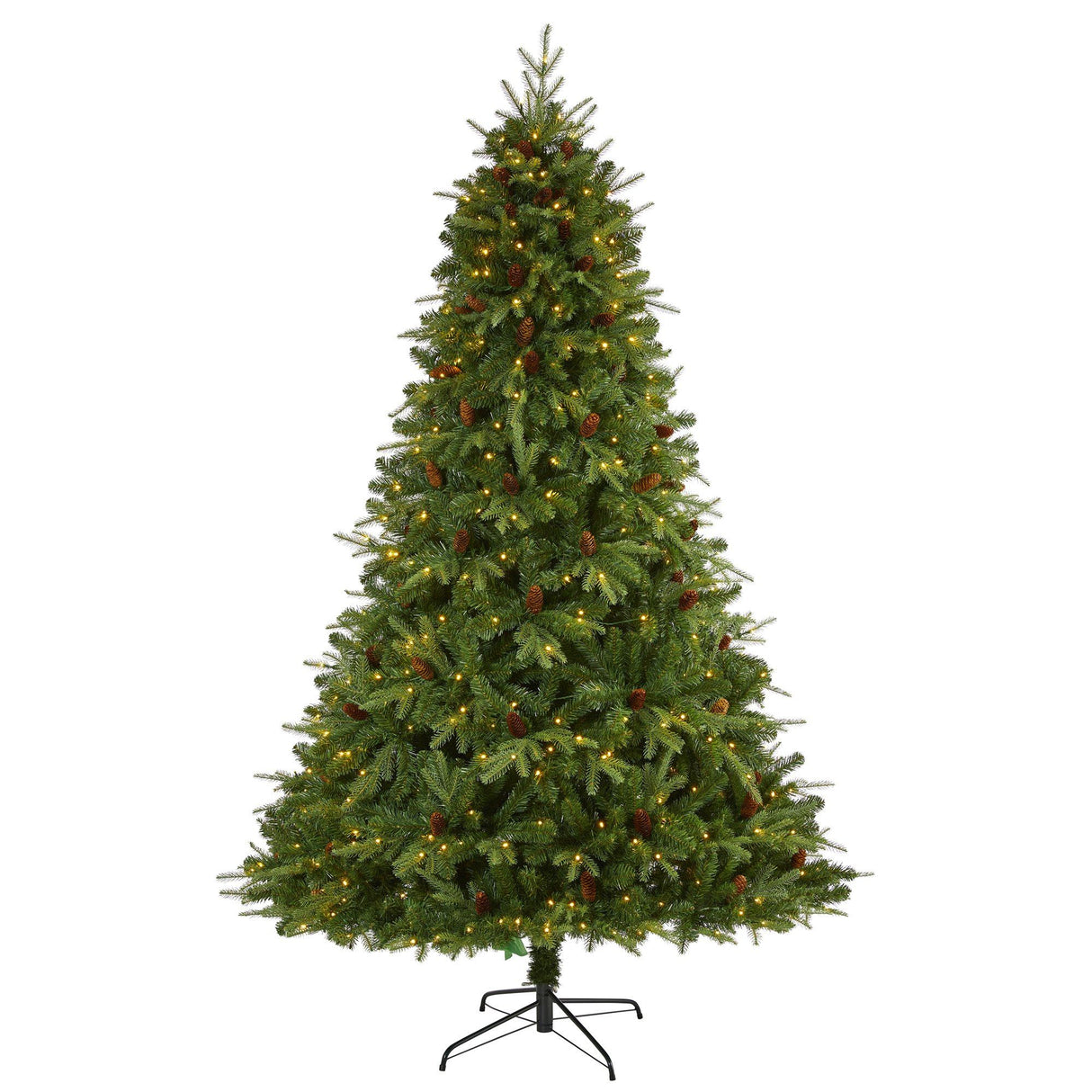 8’ Wellington Spruce “Natural Look” Artificial Christmas Tree with 550 Clear LED Lights and Pine Cones-Christmas Tree-Parc Decor