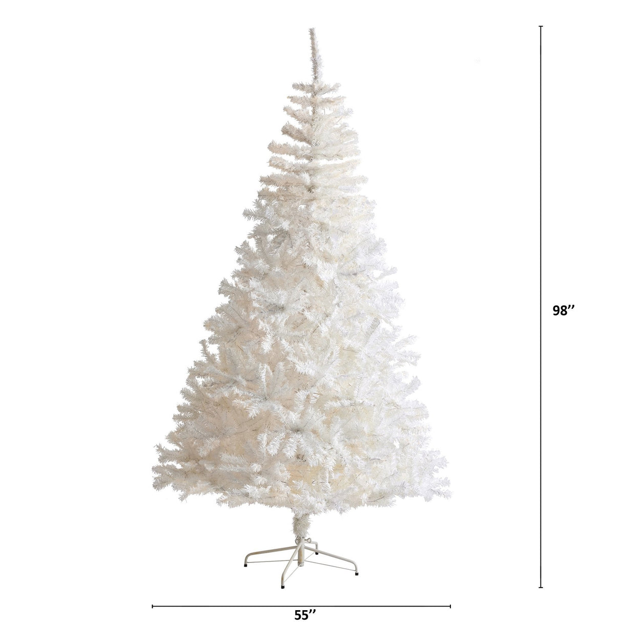 8' White Artificial Christmas Tree with 1500 Bendable Branches-Christmas Tree-Parc Decor