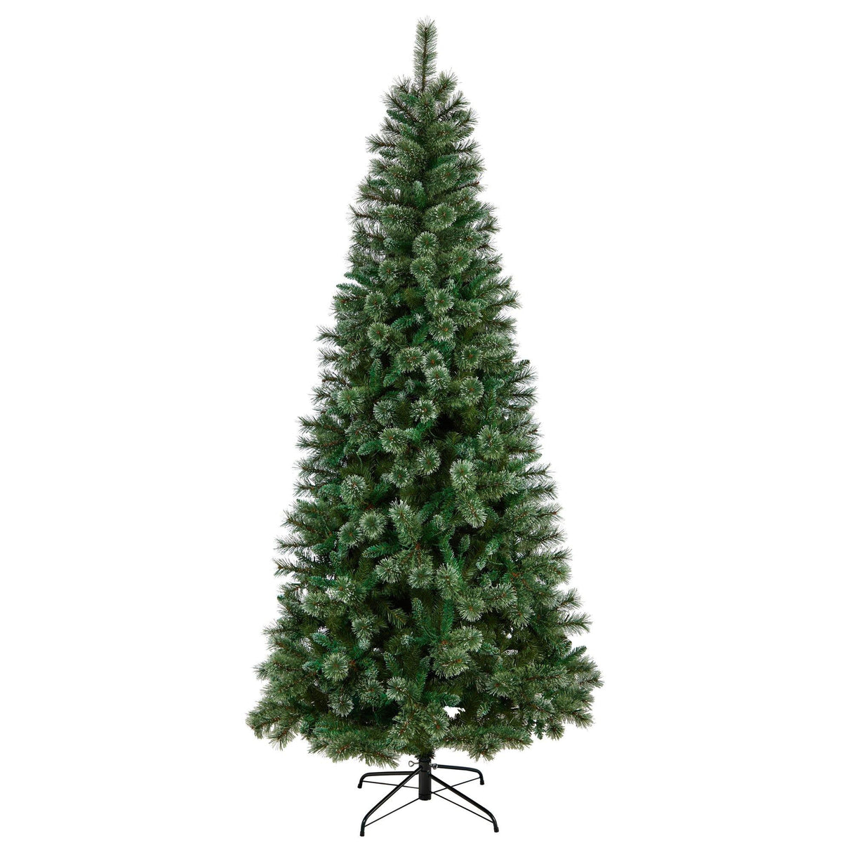 8’ Wisconsin Slim Snow Tip Pine Christmas Tree with 600 Clear LED Lights and 908 Bendable Branches-Christmas Tree-Parc Decor