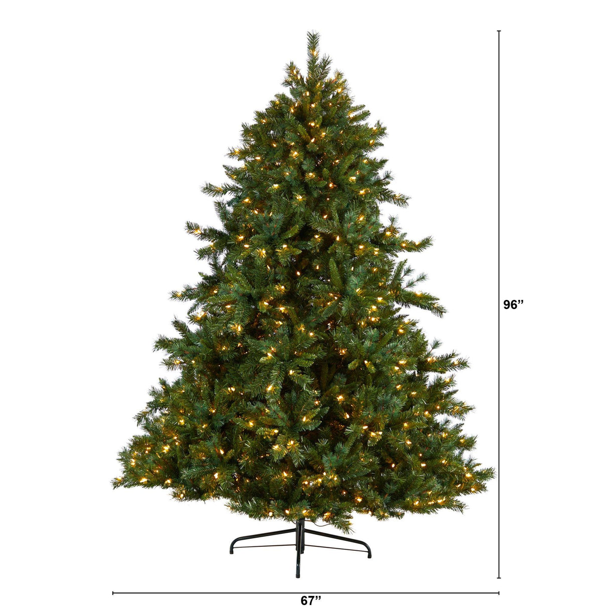 8’ Wyoming Mixed Pine Artificial Christmas Tree with 650 Clear Lights and 2302 Bendable Branches-Christmas Tree-Parc Decor