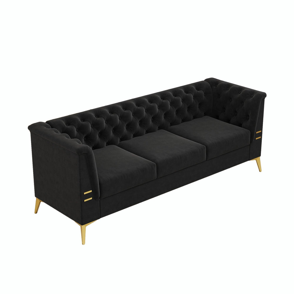 82.7" Modern Velvet Living Room Chesterfield Design Wide Sofa-Parc Decor