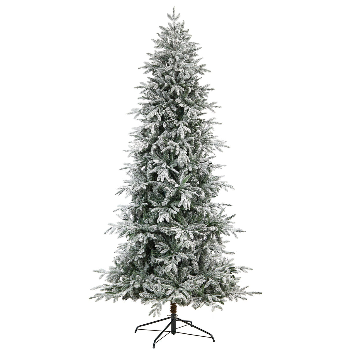 8.5’ Flocked Manchester Spruce Artificial Christmas Tree with 550 Lights and 1317 Bendable Branches-Christmas Tree-Parc Decor
