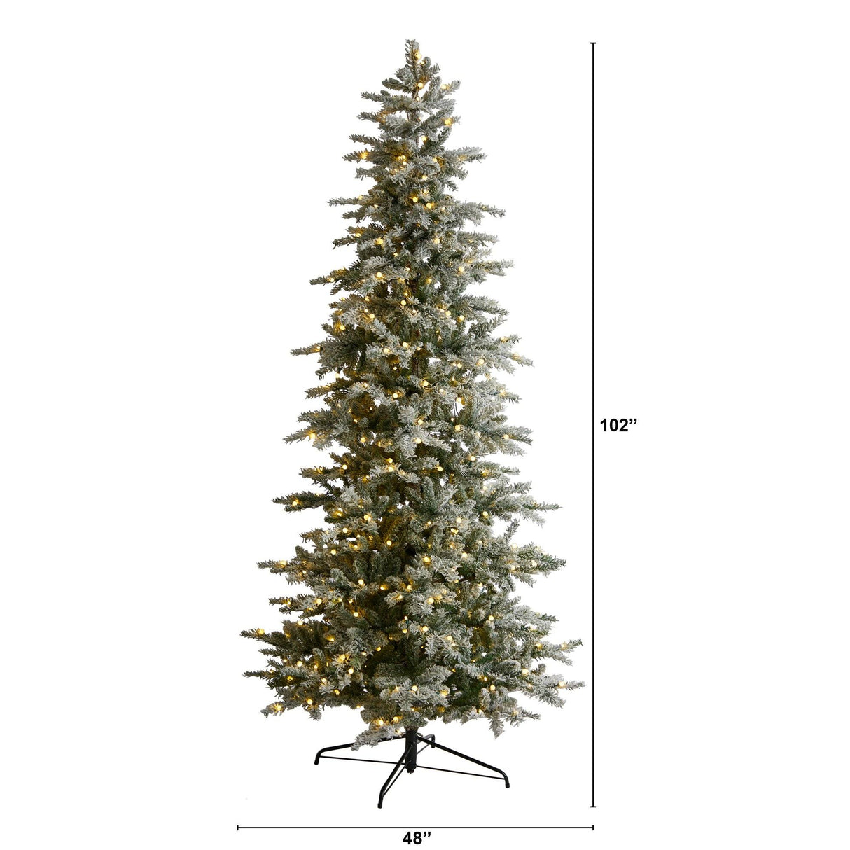 8.5’ Slim Flocked Nova Scotia Spruce Artificial Christmas Tree-Christmas Tree-Parc Decor
