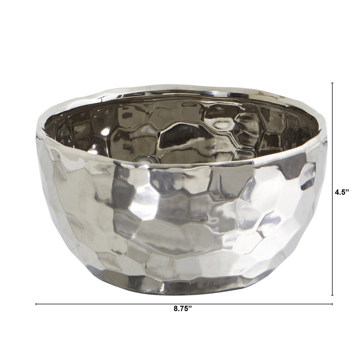 8.75” Designer Silver Bowl-Parc Decor
