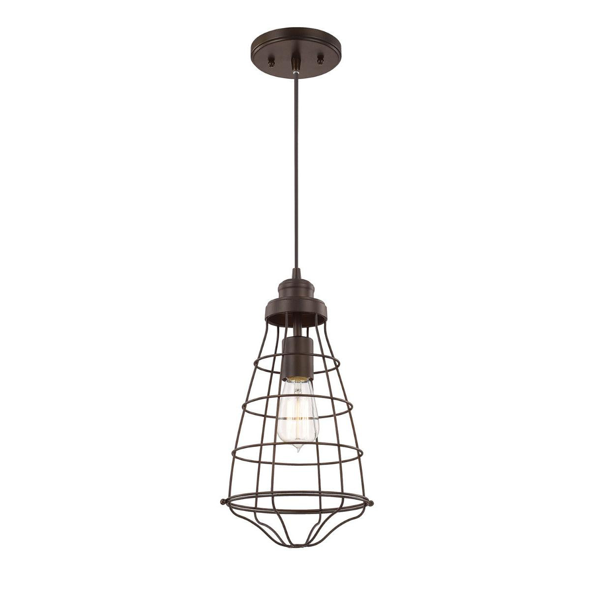 8"W Daudin 1-Light Pendant Burnished Bronze
