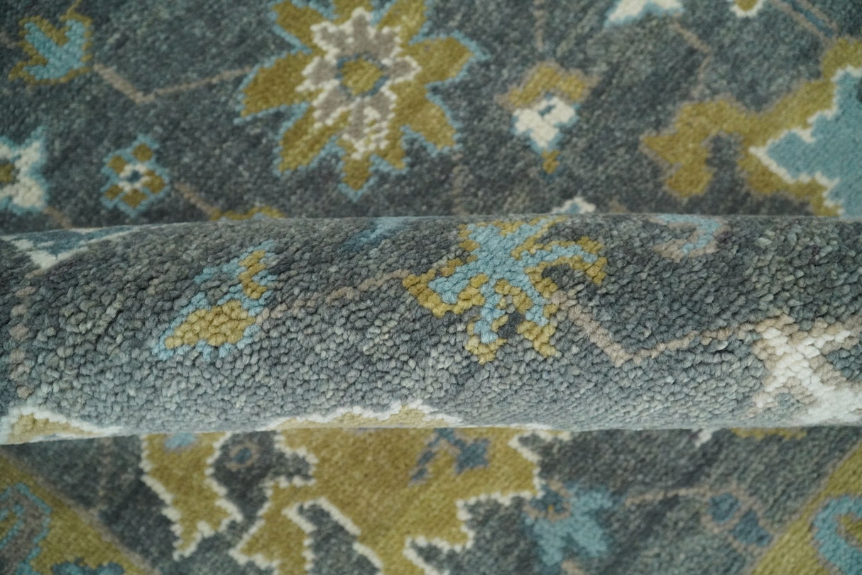 8x10 Beige and Gray Traditional Oushak Hand knotted Oushak Wool Area Rug