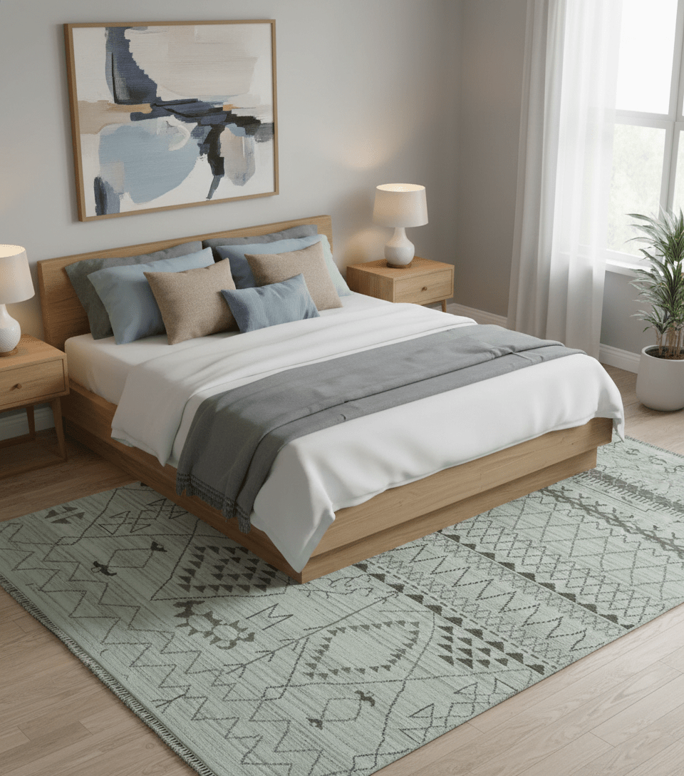 8x10 Ivory, Gray and Charcoal Hand Knotted Multi size Southwestern wool area Rug