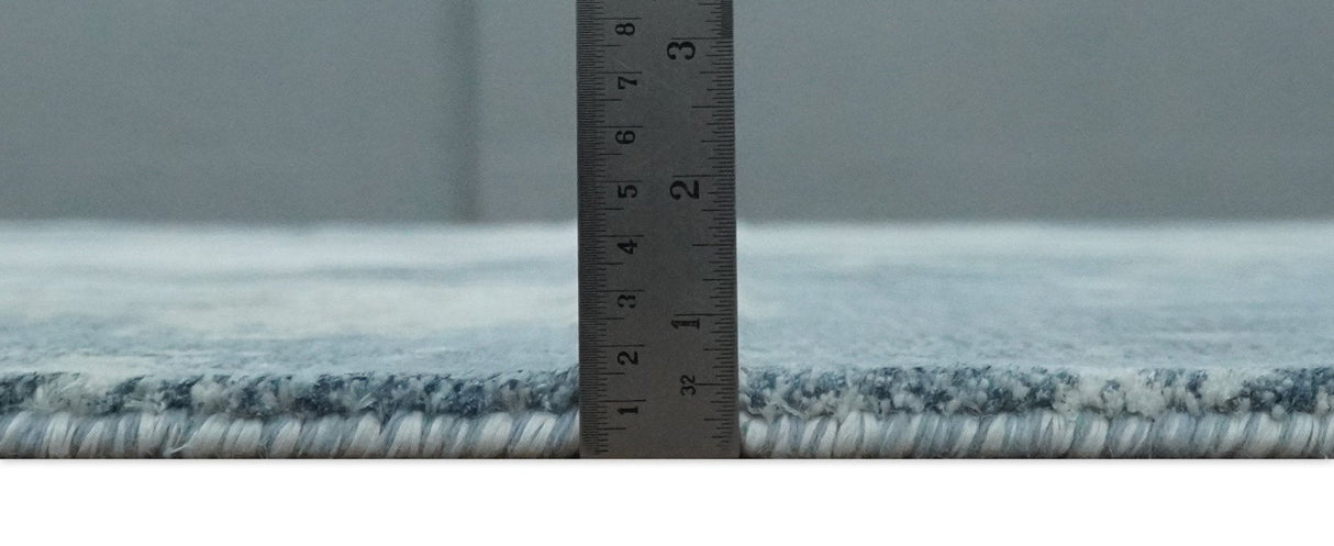 8x10 Ivory, Teal and Beige Modern Abstract Hand Loomed Blended wool and Art silk Area Rug-Area Rug-Parc Decor