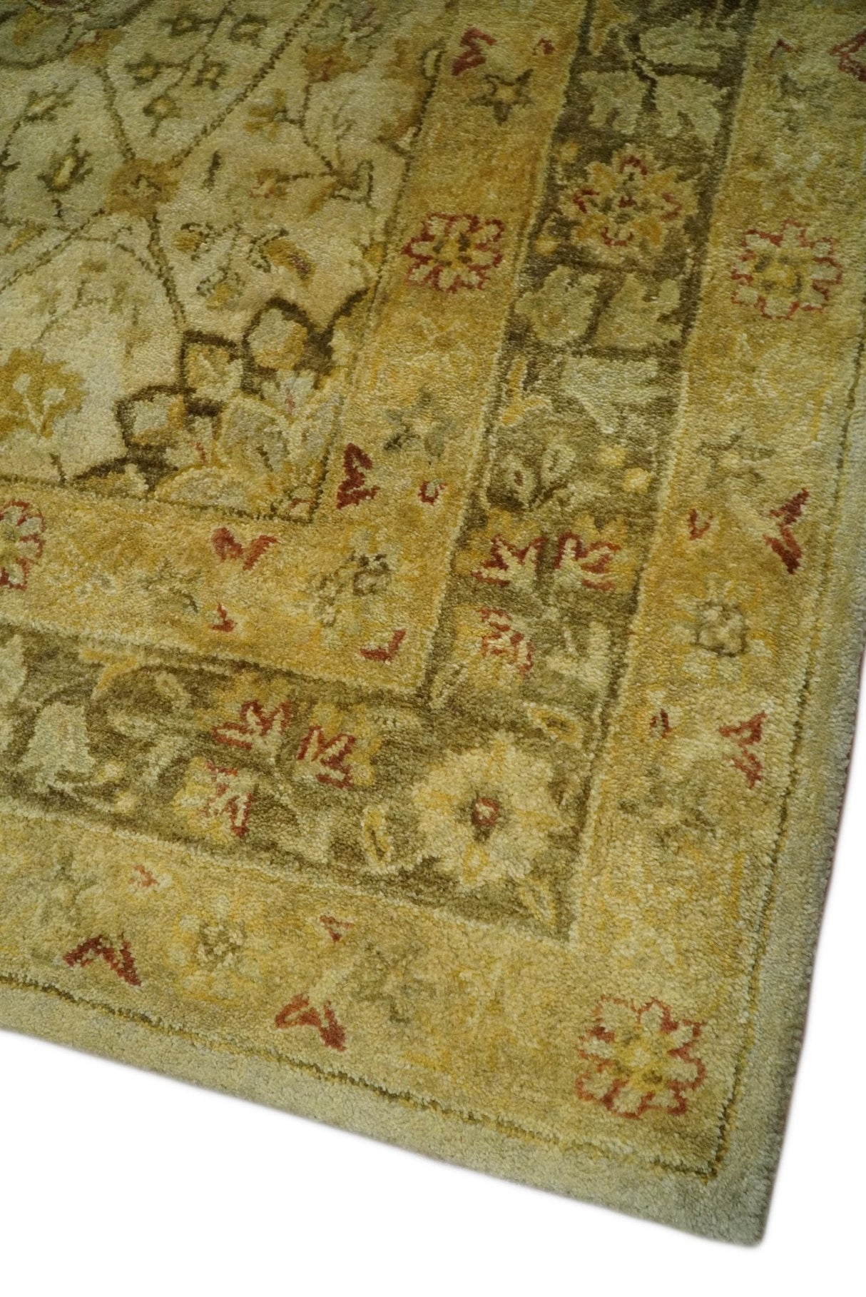 8x11 Vintage Persian Design Brown and Beige Hand Tufted Wool Area Rug