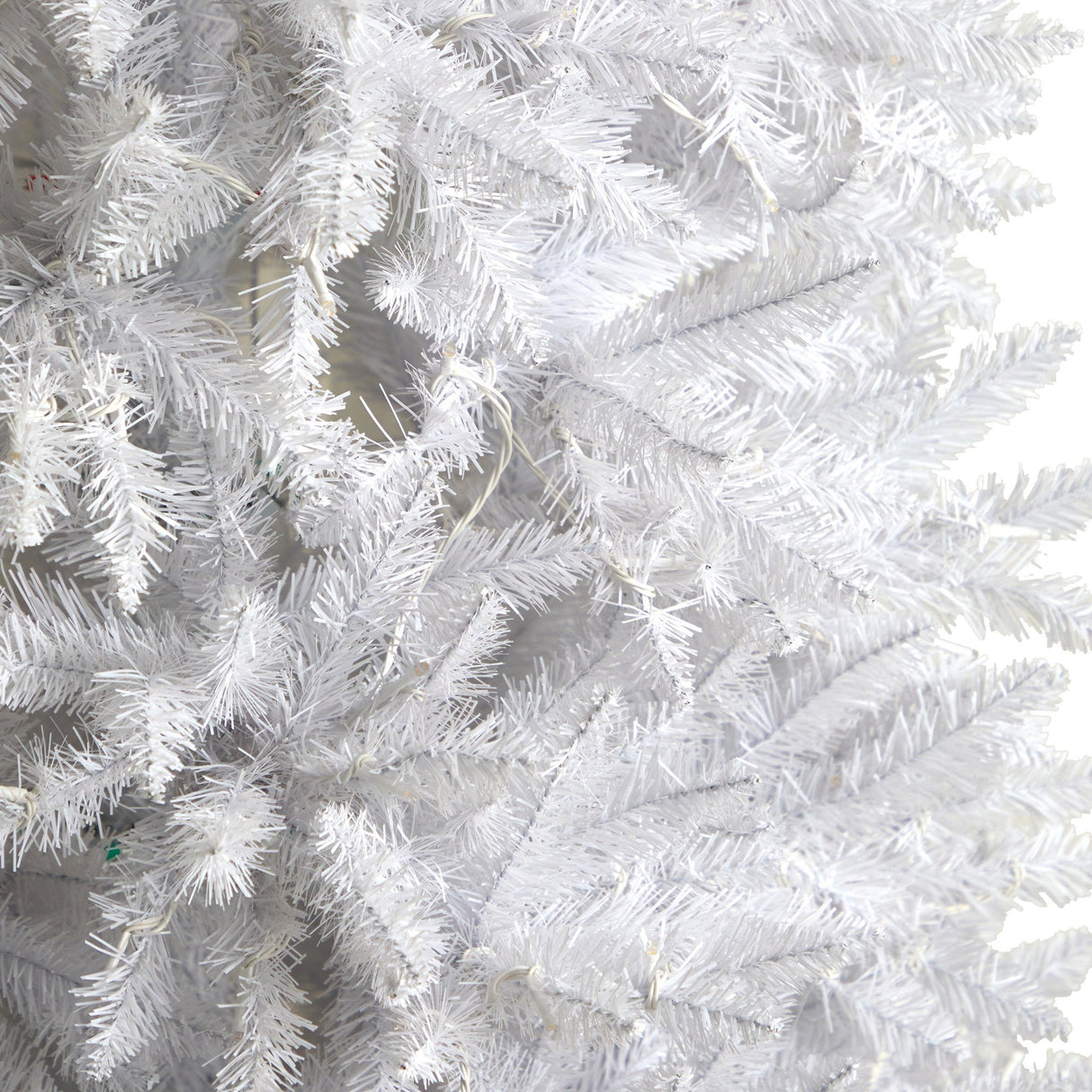 9’ Slim White Artificial Christmas Tree with 600 Warm White LED Lights and 1860 Bendable Branches-Parc Decor