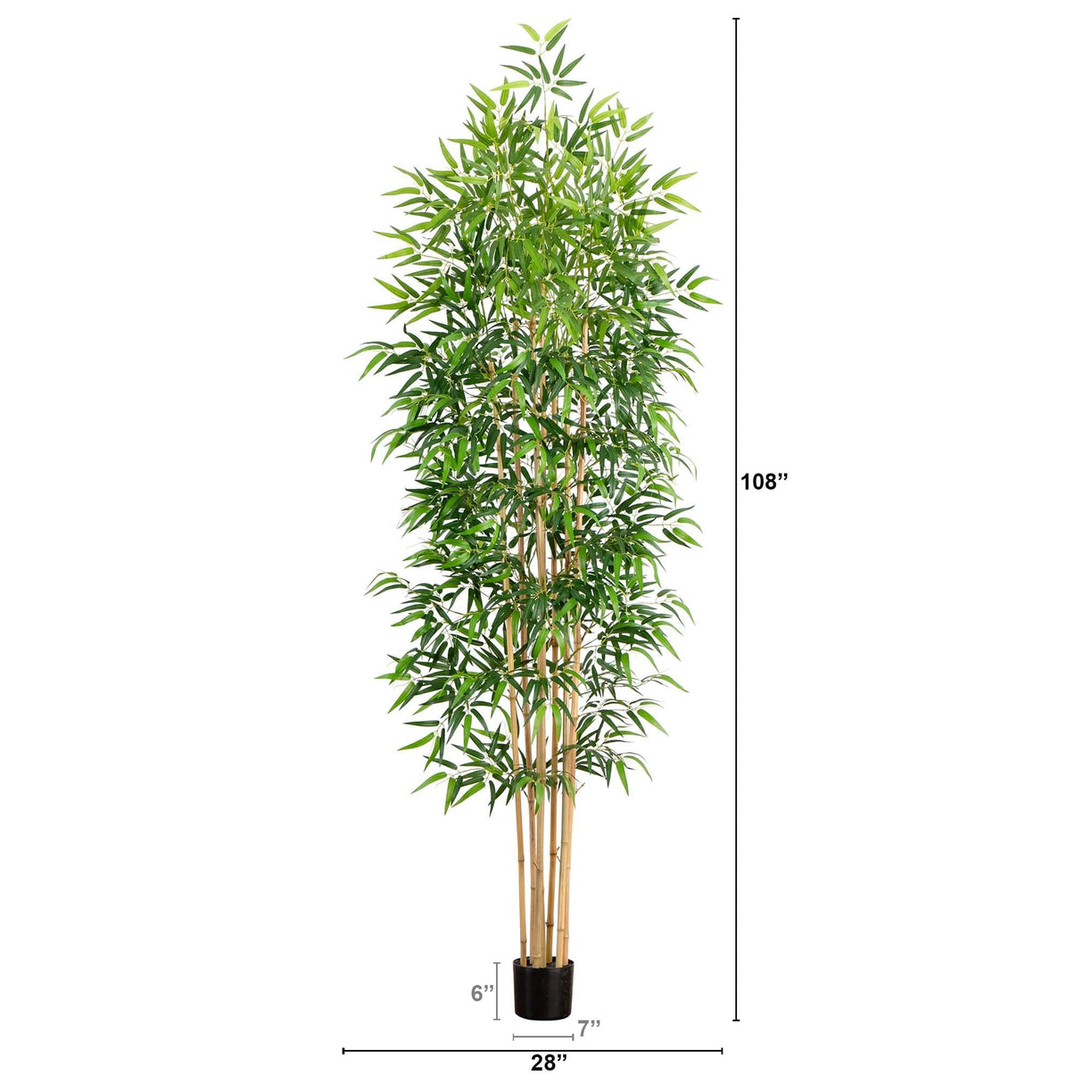 9’ Artificial Bamboo Tree with Real Bamboo Trunks-Tree-Parc Decor