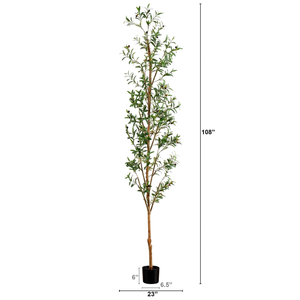 9' Artificial Olive Tree with Natural Trunk-Tree-Parc Decor