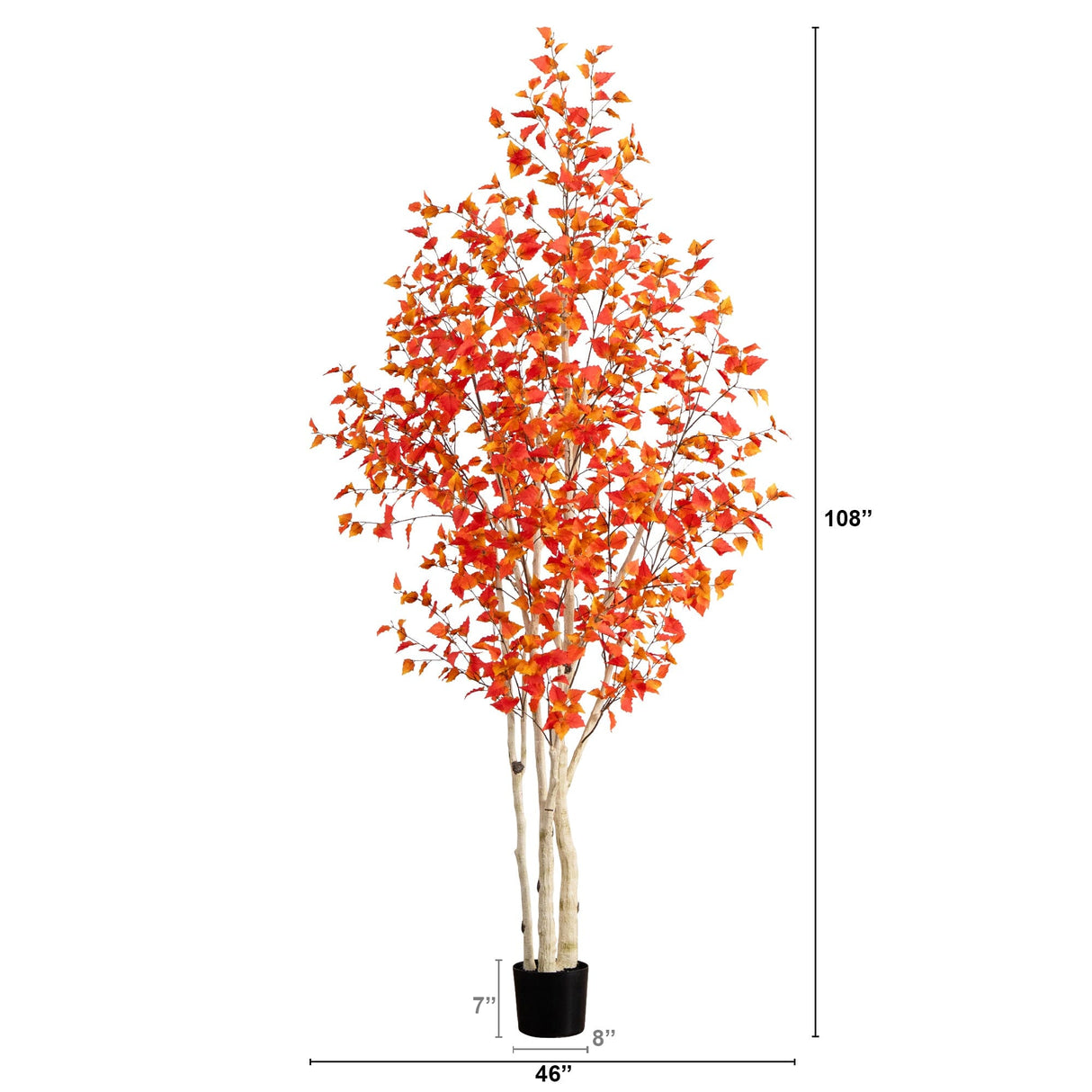 9’ Autumn Birch Artificial Fall Tree-Tree-Parc Decor