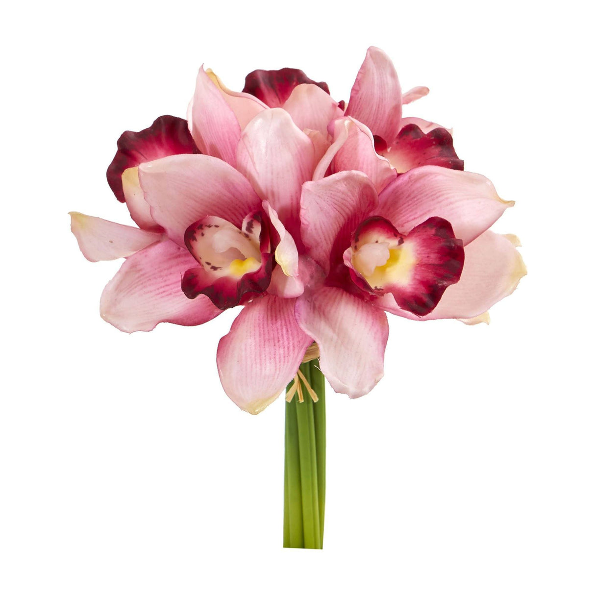 9” Cymbidium Orchid Artificial Flower Bundle (Set of 6)-Stem-Parc Decor