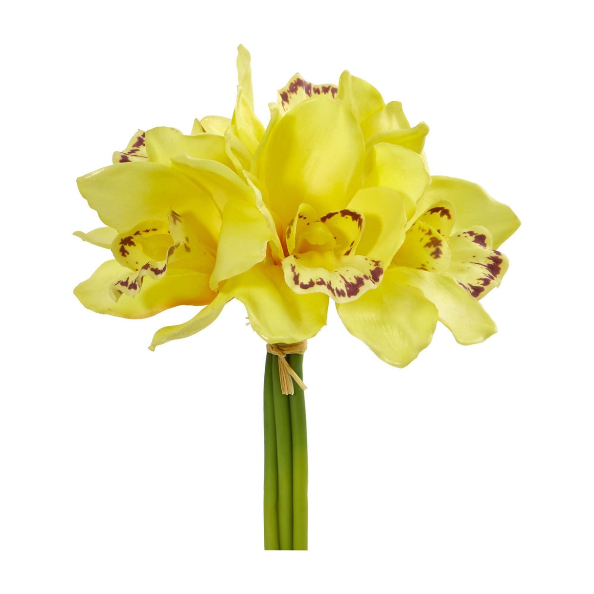 9” Cymbidium Orchid Artificial Flower Bundle (Set of 6)-Stem-Parc Decor