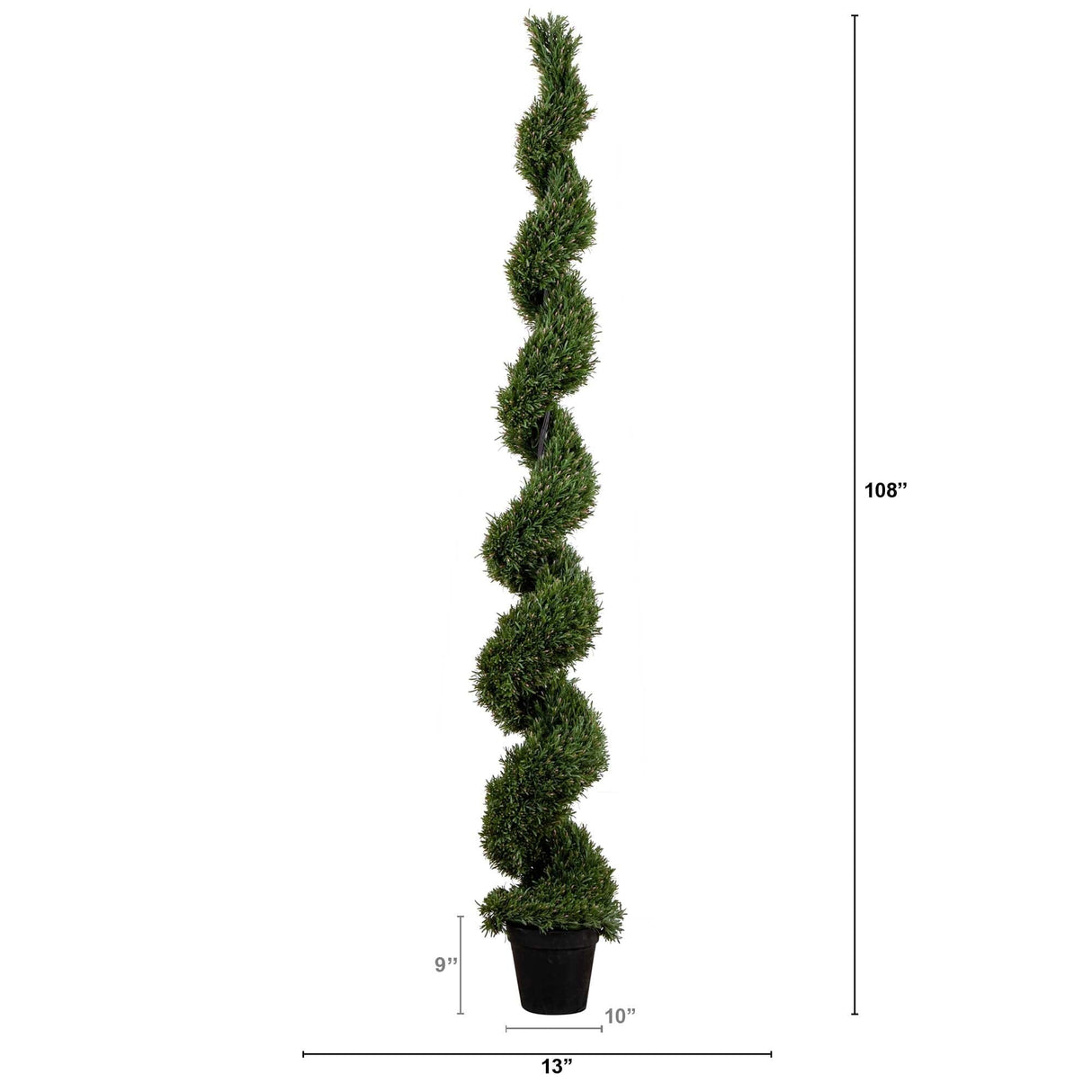 9' UV Resistant Artificial Rosemary Spiral Topiary Tree (Indoor/Outdoor)-Tree-Parc Decor