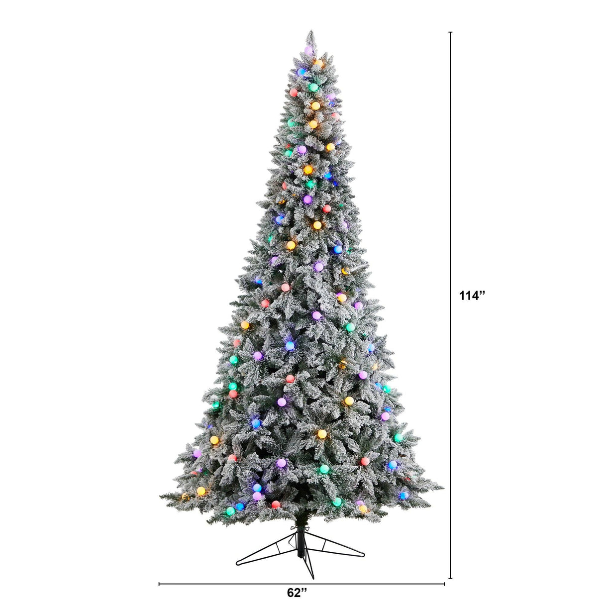 9.5' Flocked British Columbia Mountain Fir Artificial Christmas Tree-Parc Decor
