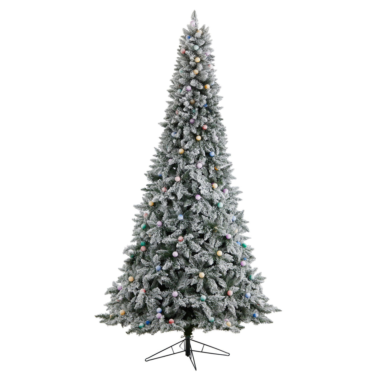 9.5' Flocked British Columbia Mountain Fir Artificial Christmas Tree-Parc Decor