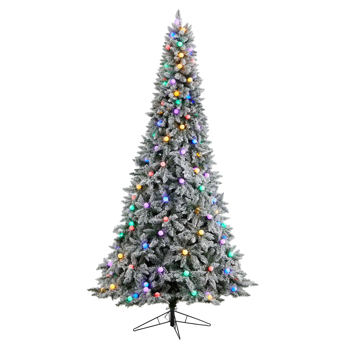 9.5' Flocked British Columbia Mountain Fir Artificial Christmas Tree-Parc Decor
