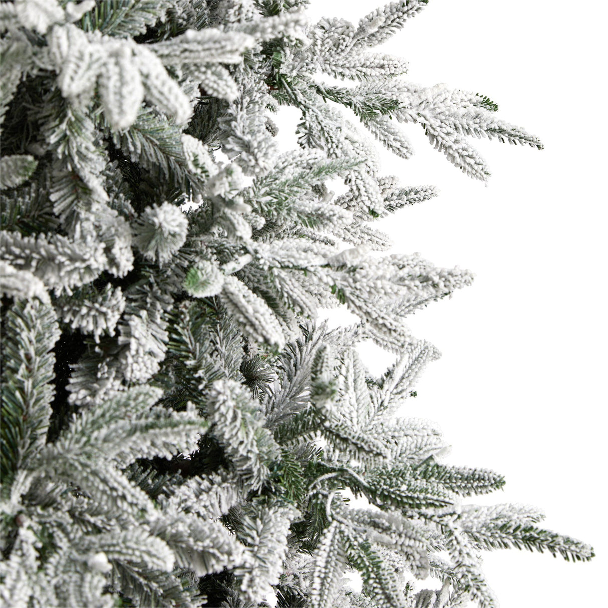 9.5’ Flocked Manchester Spruce Artificial Christmas Tree with 650 Lights and 1733 Bendable Branches-Parc Decor