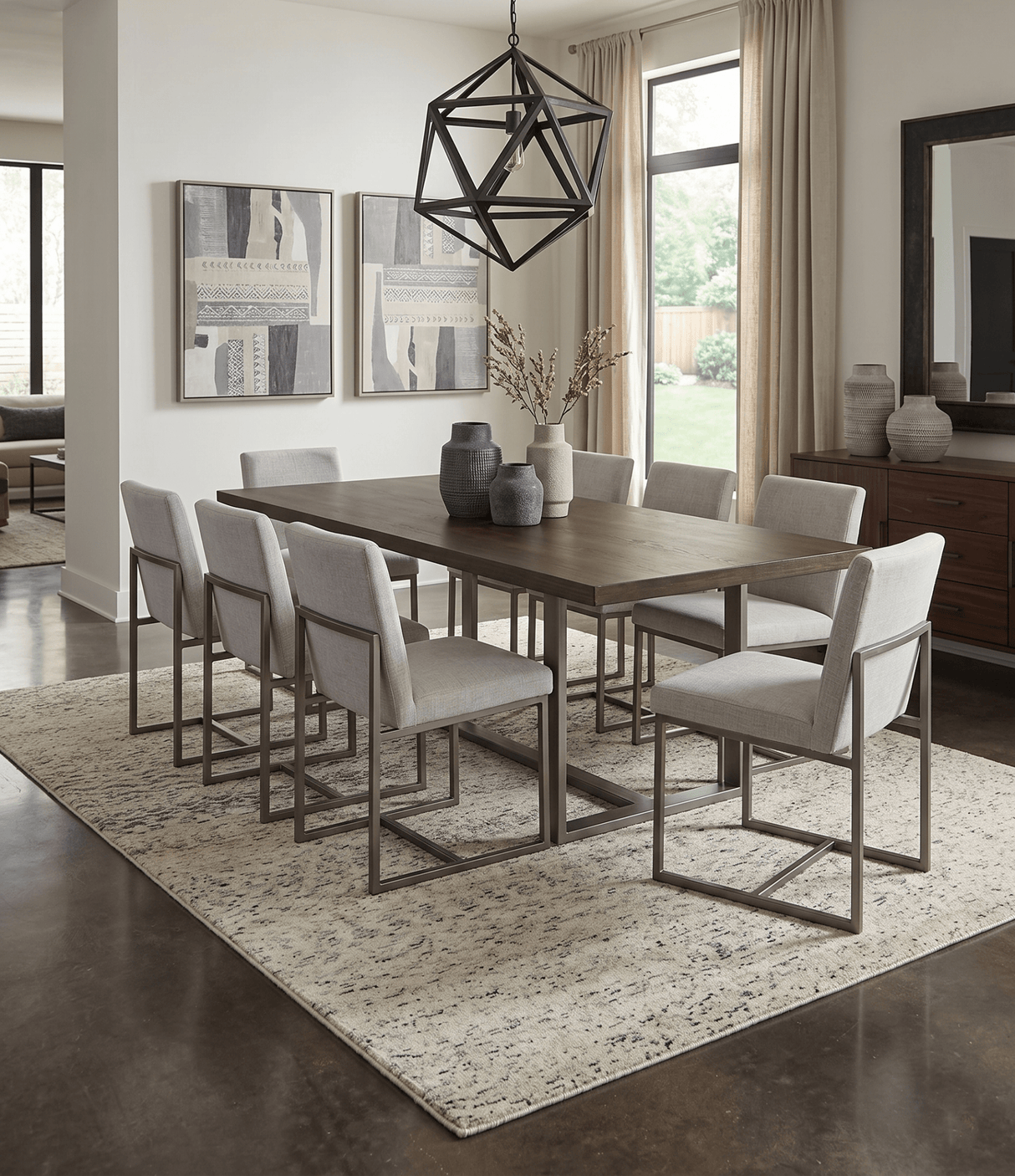 9x12 Hand Knotted Beige and Brown Modern Contemporary Southwestern Trellis Recycled Silk Area Rug