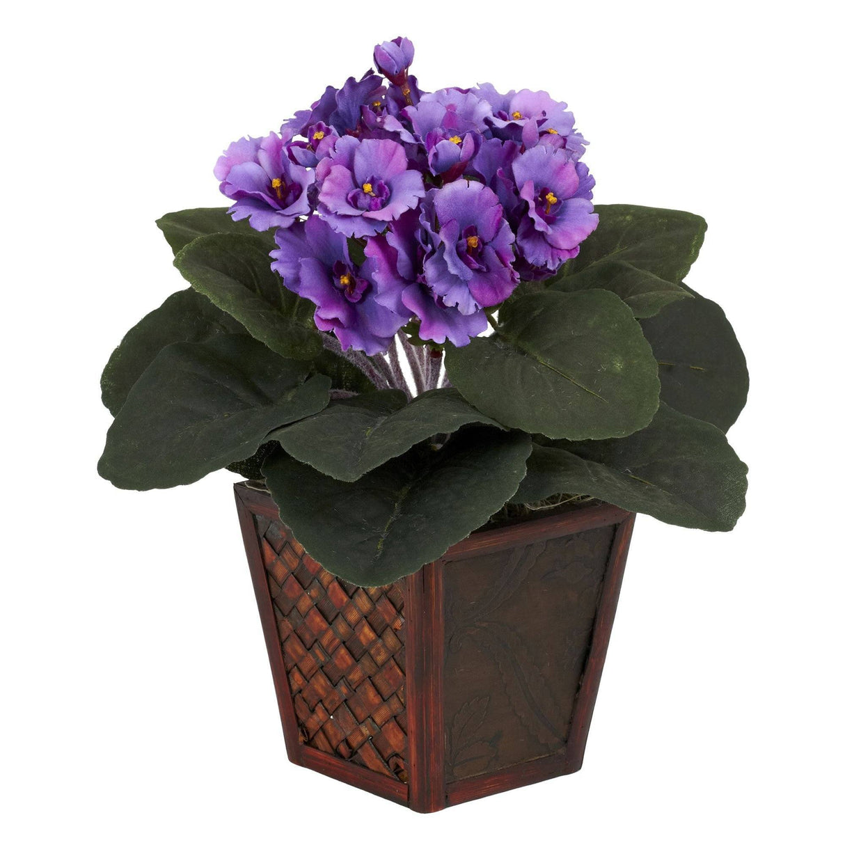 African Violet w/Vase Silk Plant (Set of 2)-Parc Decor