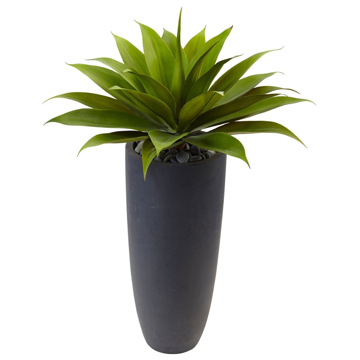 Agave in Gray Cylinder Planter-Parc Decor